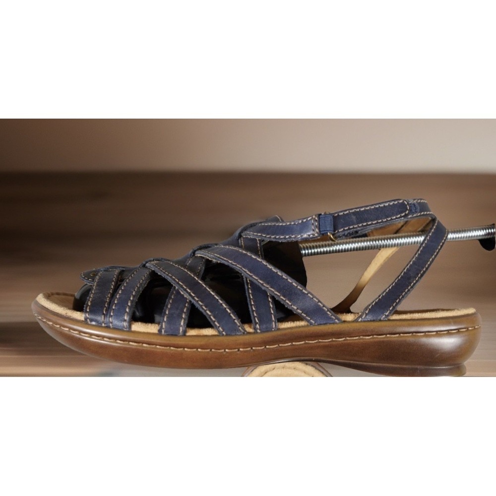 Naturalizer Women's Blue Jamboree Leather Strappy Sandals Buckle US 10 EU 42